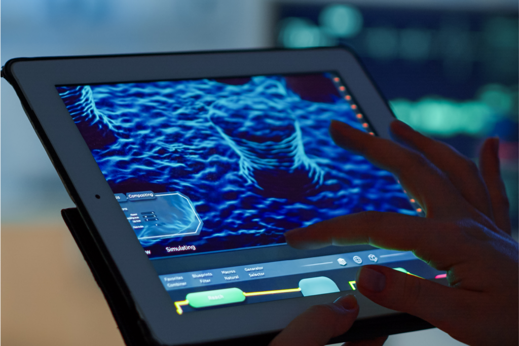 Technician installing and activating marine navigation system